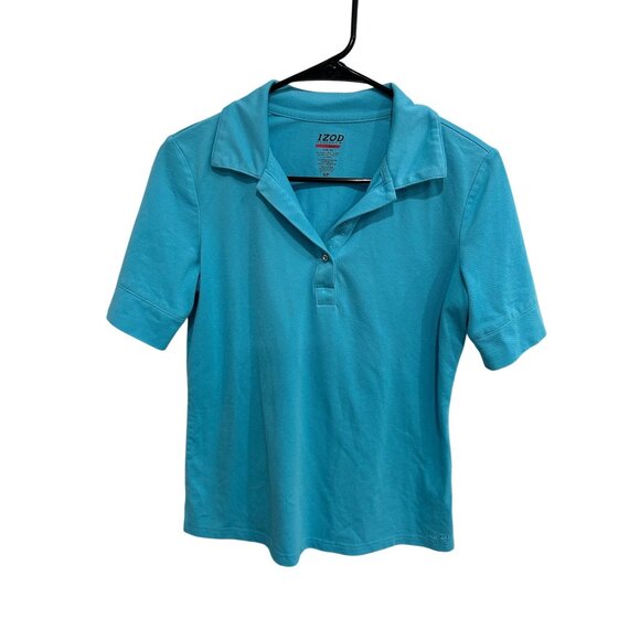 Izod Performance Cool-FX Short Sleeve Polo Shirt Blue Sz Small Golf Tennis - Picture 1 of 9